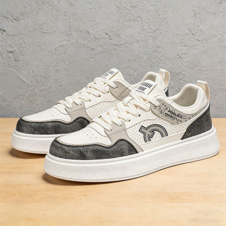 小白鞋子男款2026新款男士休闲鞋运动百搭高级感春季防水厚底板鞋