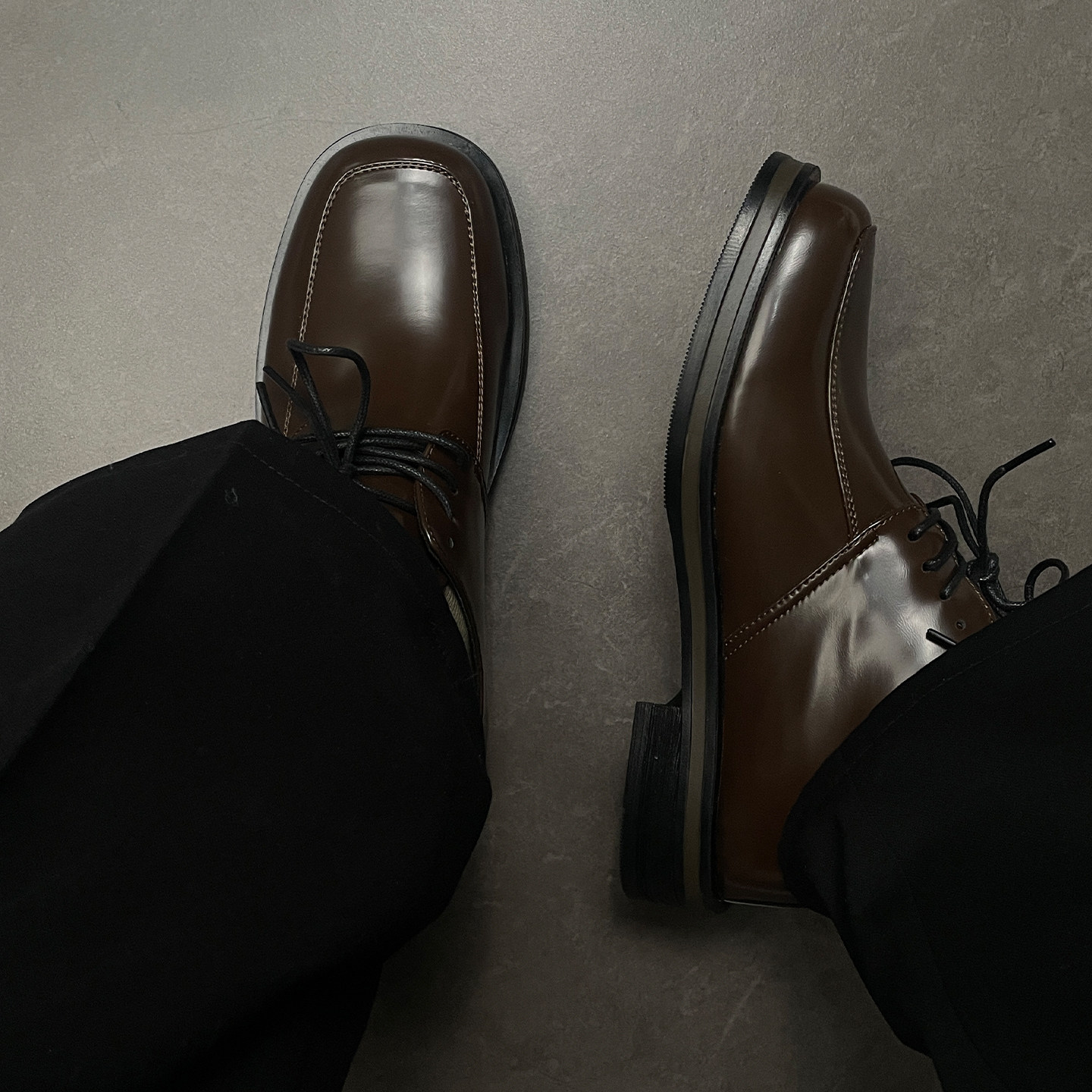 潮牌棕色复古方头德比男士英伦休闲商务通勤厚底增高结婚新郎皮鞋主图