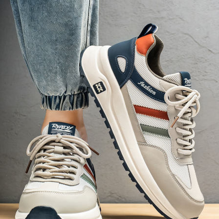 鞋子男鞋2026新款青少年运动潮鞋透气网面男款防滑软底休闲阿甘鞋