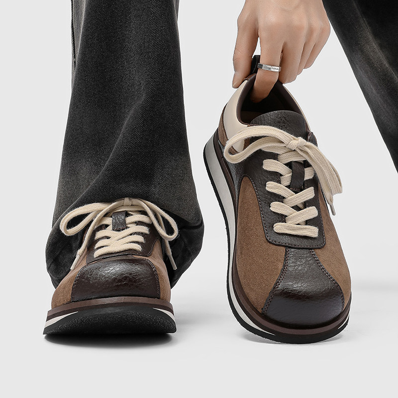 老钱风翻毛棕色德比鞋男通勤真皮大头休闲英伦风高级感百搭德训鞋主图