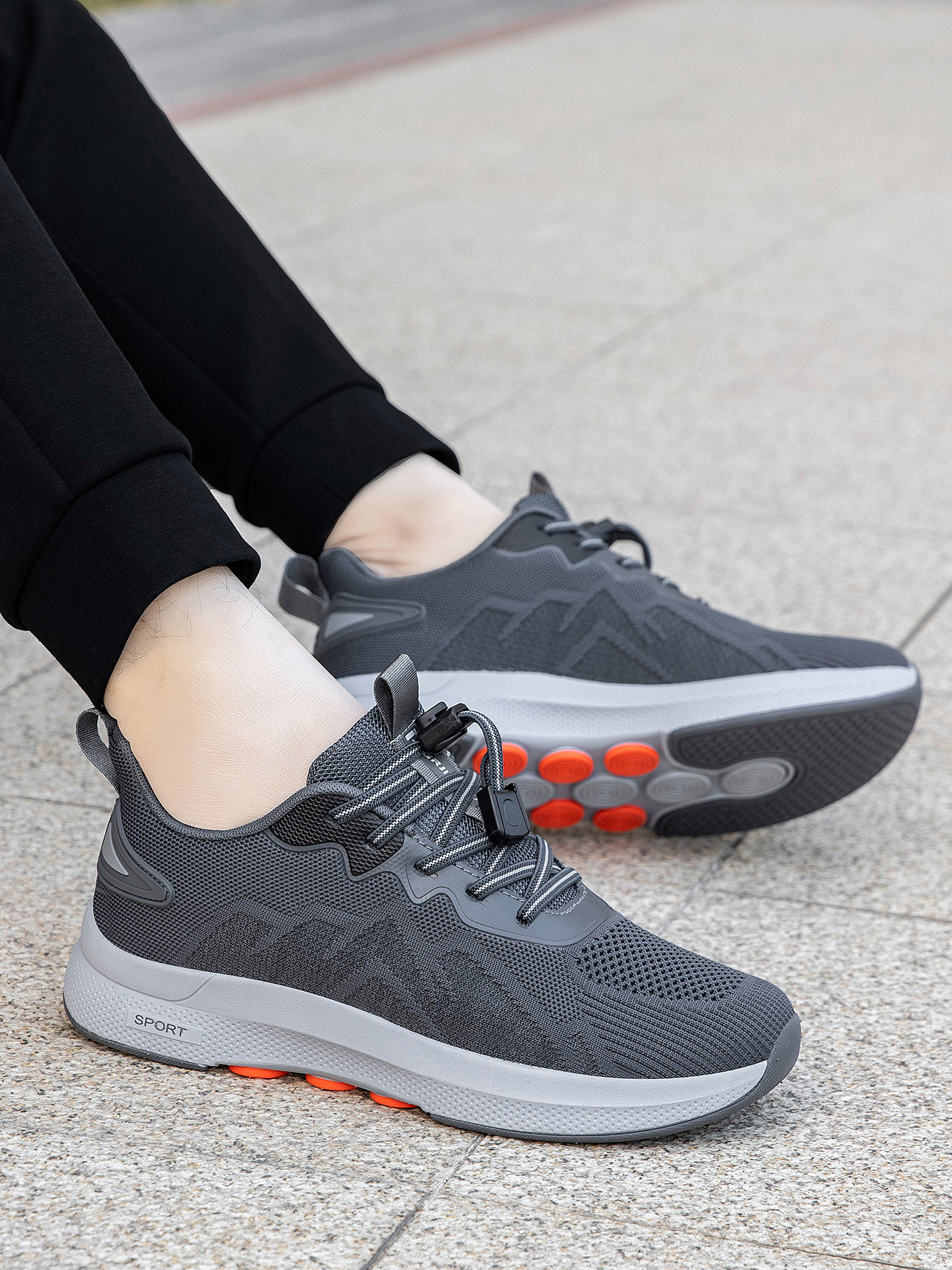 张凯丽老人鞋男防滑软底春季透气爸爸鞋中老年舒适健步妈妈运动鞋主图