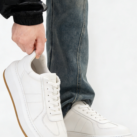 白色厚底增高板鞋男女2026新款情侣运动德训鞋百搭小白鞋休闲鞋