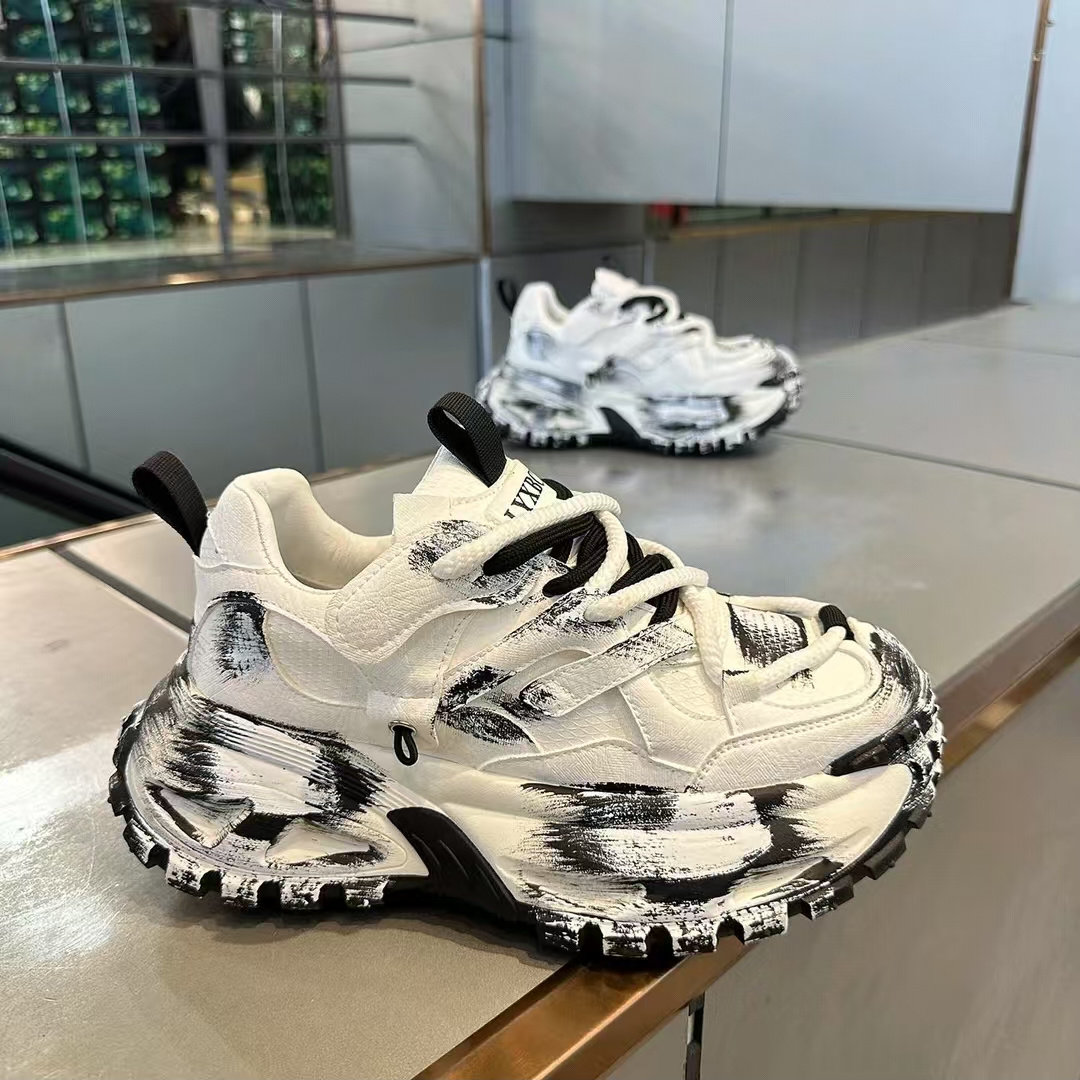 莆田男鞋春季轮胎底厚底耐磨老爹鞋男士潮流百搭增高运动休闲潮鞋主图