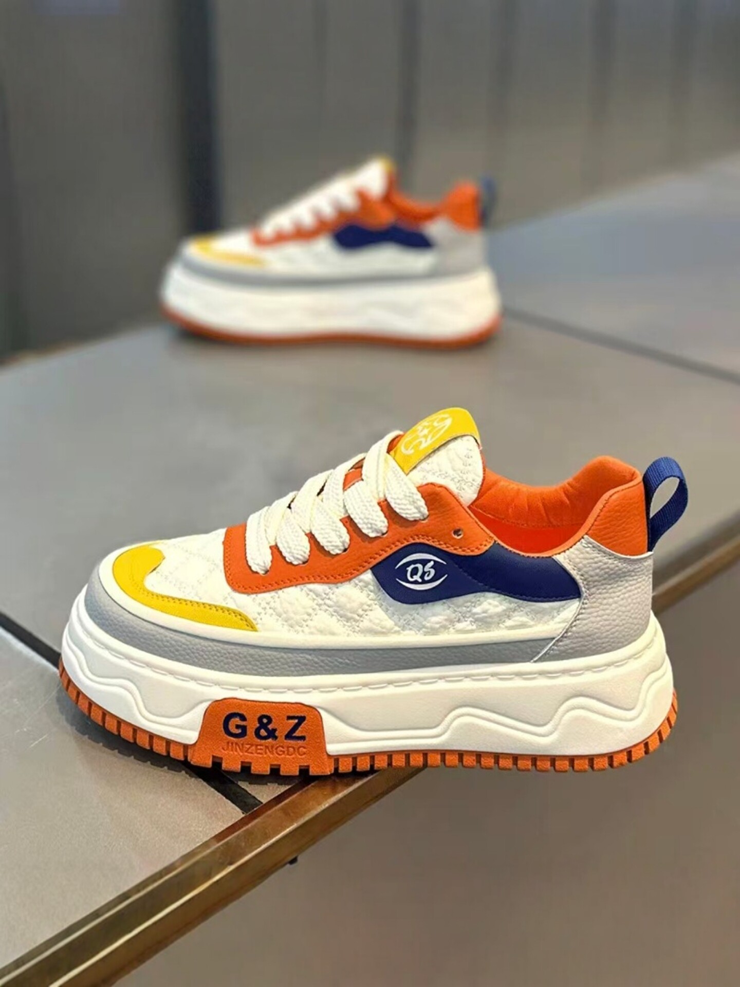 今年超火男鞋春季厚底运动鞋多巴胺撞色板鞋青少年潮流休闲老爹鞋主图