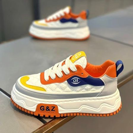 今年超火男鞋春季厚底运动鞋多巴胺撞色板鞋青少年潮流休闲老爹鞋