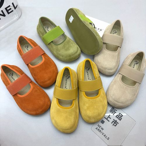 广州欧货【糖果甜心】早春圆头真皮3cm日系玛丽珍软底乐福鞋668-13主图