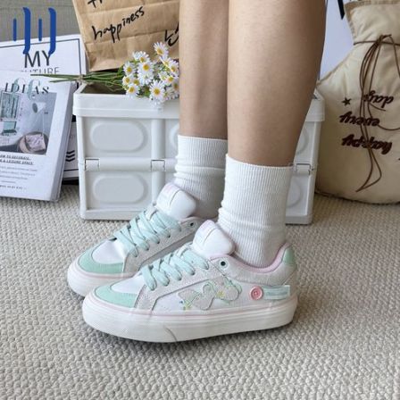 顽刻ollieskate春枝叙配色春季校园风W系列低帮男女国潮滑板鞋