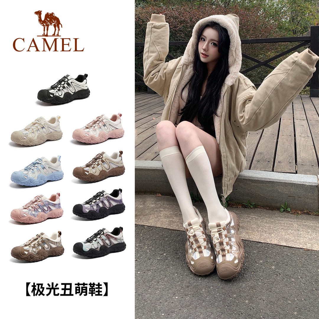 【骆驼极光丑萌】26新款四季时尚户外厚底增高软底休闲鞋主图