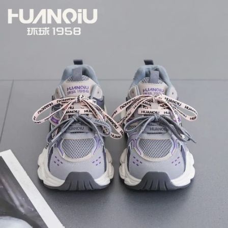 环球2025秋季新款厚底增高鞋百搭舒适轻便运动时尚休闲鞋拼色女鞋