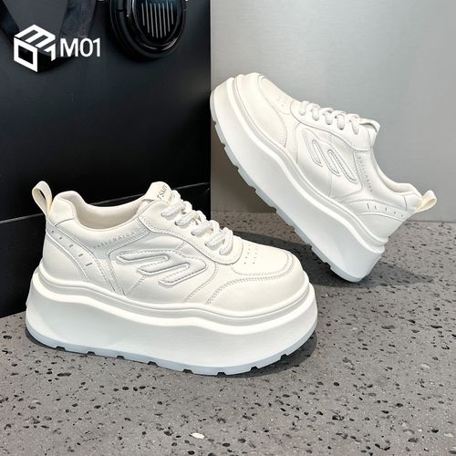 M01欧洲站厚底小白鞋女新款百搭秋冬加绒二棉鞋歪头运动休闲板鞋主图