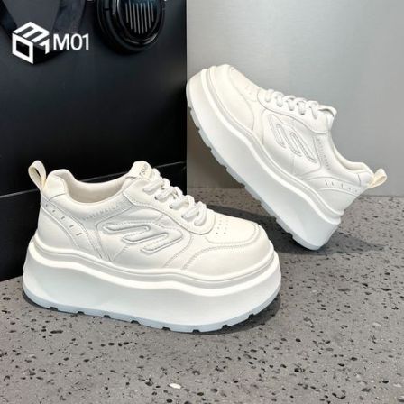 M01欧洲站厚底小白鞋女新款百搭秋冬加绒二棉鞋歪头运动休闲板鞋