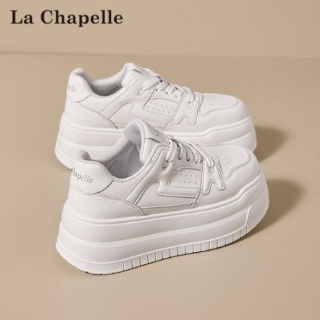 拉夏贝尔小白鞋女2026年春季新款增高防滑经典简约透气百搭休闲鞋