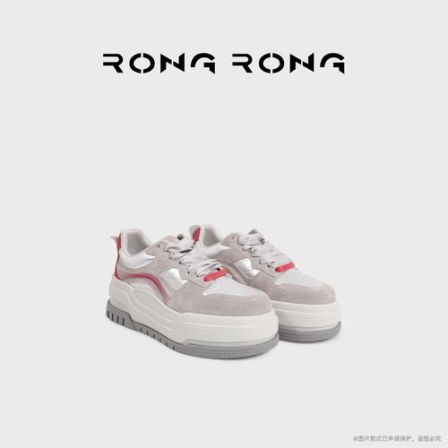 溶溶RONGRONG 小牛皮面羊皮里拼接撞色舒适透气防滑休闲鞋869-1
