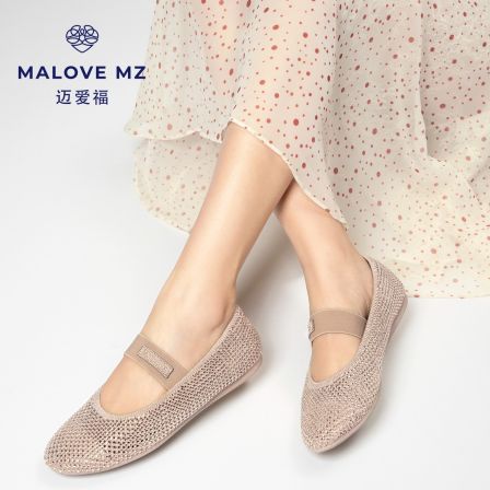 MALOVE MZ女鞋2025新款浅口圆头平底女一字带舒适通勤芭蕾舞单鞋