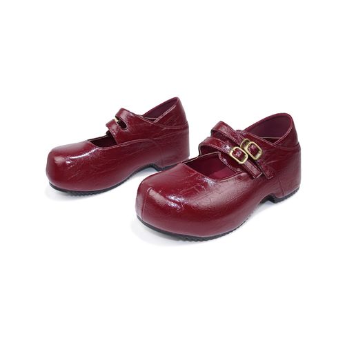 复古双扣带玛丽珍鞋女百搭厚底增高软皮单鞋主图