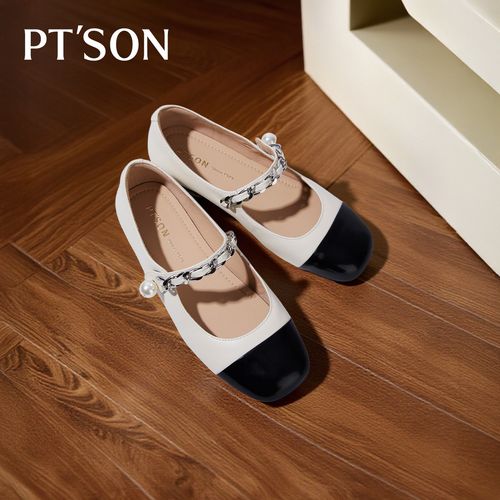 百田森玛丽珍鞋2026新款小皮鞋羊皮软底珍珠复古经典小香风单鞋主图