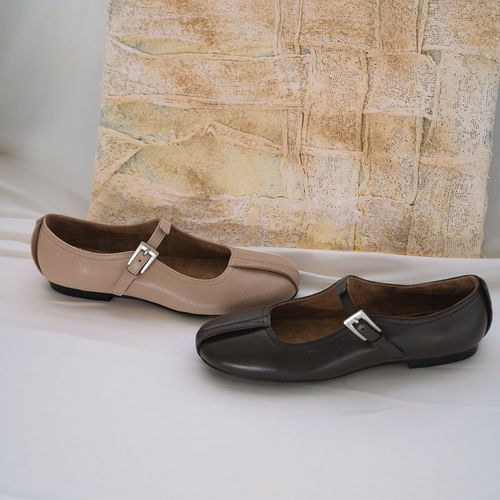 COVONTY「special」折纸系列 透气真皮法式玛丽珍女平底芭蕾单鞋主图