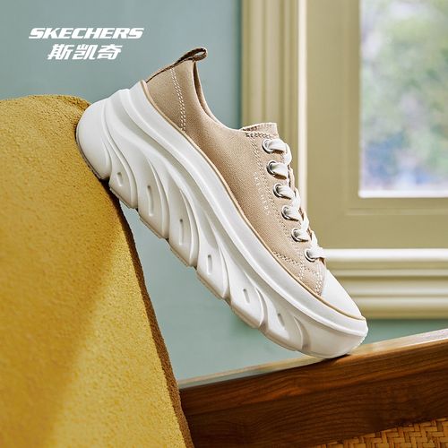 【斯凯奇】春夏新款女士经典百搭帆布鞋厚底增高休闲鞋177435 DB主图