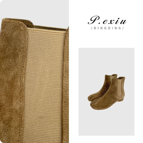 PanYiXiu/潘依绣胎牛绒英伦风分趾鞋粗跟百搭短靴 QL90301主图