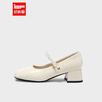 IEF/爱依服玛丽珍鞋2026春季新款气质感百搭方头粗跟单鞋粉彩风主图