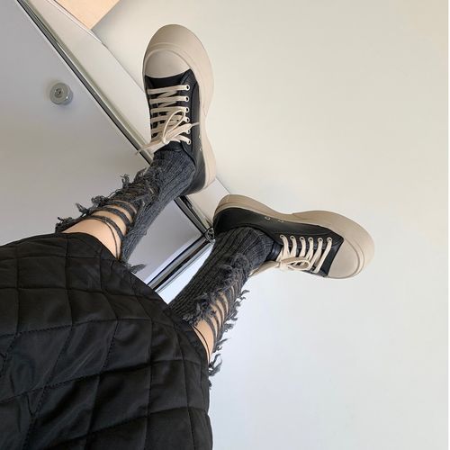 mona同款大头鞋女款百搭增高小皮鞋女英伦小众潮流松糕厚底小白鞋主图