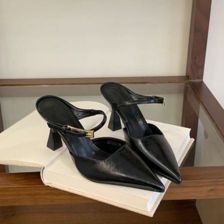 法式小众包头半拖鞋外穿女鞋子2026年春夏新款细跟尖头高跟凉拖鞋