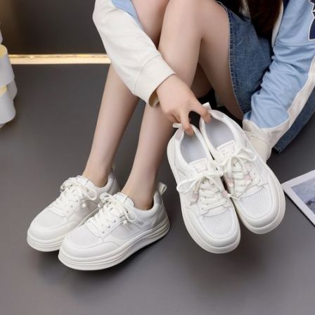 大码女鞋40--43码2026夏季新品时尚百搭洋气减龄透网休闲小白鞋
