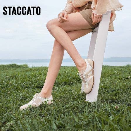 思加图2026春季新款琴键音符德训鞋阿甘鞋休闲鞋女平底鞋EG711AM6