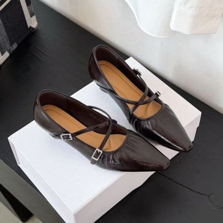 尖头4㎝高跟尖头气质跟鞋单鞋