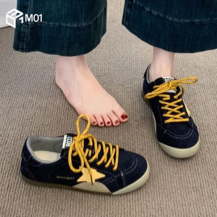 M01德训鞋女款新款秋季星星板鞋覆古经典百搭女士休闲运动阿甘鞋