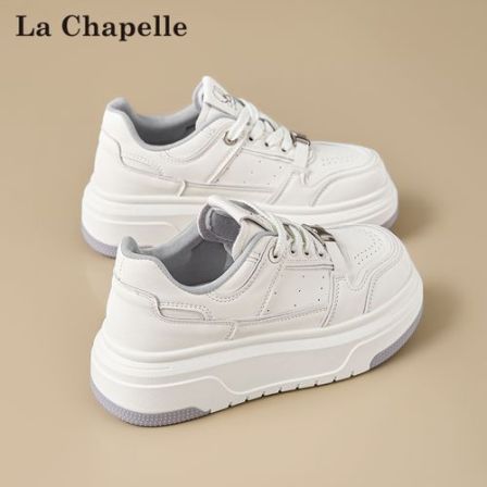 拉夏贝尔厚底小白鞋女2026春季新款小众百搭透气女鞋运动休闲板鞋