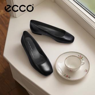 ECCO爱步流光风女鞋春季真皮浅口平底鞋女单鞋舞悦234323主图
