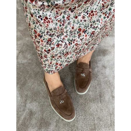 MANIKA GUAN 新款女士时尚百搭英伦风真皮软底圆头乐福鞋MK203857