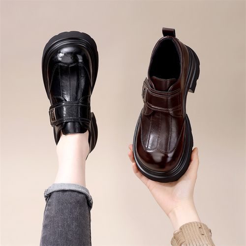 2026春季新款厚底乐福鞋女英伦风小皮鞋百搭增高单鞋时尚休闲女鞋主图