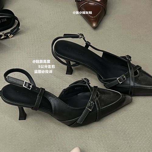 复古擦色高跟鞋！2026夏季新款小众尖头浅口高跟女鞋时尚百搭凉鞋主图