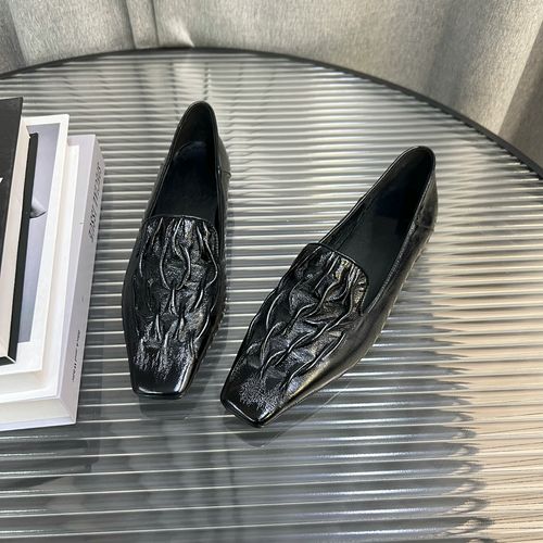 欧洲站法式2026春季新款羊皮软底软面小方头时尚低跟单鞋女F9501主图