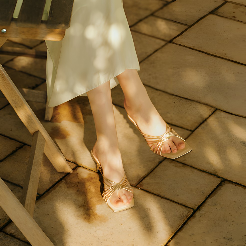 73hours女鞋马德里漫步2025夏法式高跟凉鞋气质仙女百搭主图