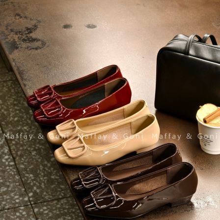 法式单鞋时尚浅口皮鞋平跟玛丽珍鞋复古夏季方头578-2