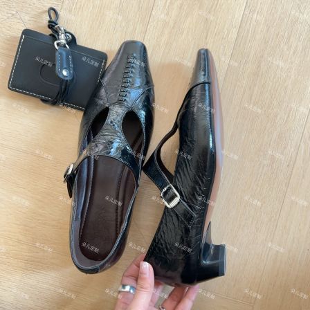 朵儿定制 法式复古头层牛皮玛丽珍百搭通勤单鞋 ME81