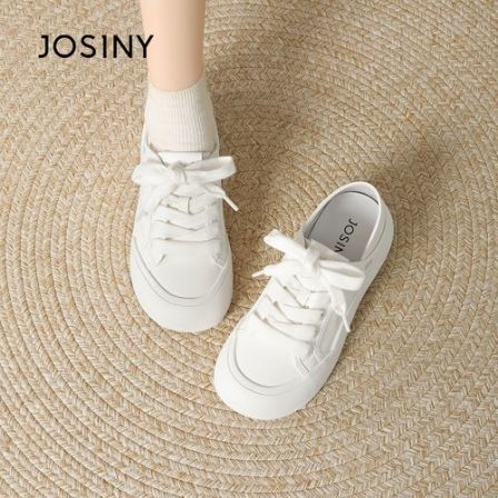 卓诗尼小白鞋女2026新款春季厚底增高板鞋百搭白色鞋子透气运动鞋