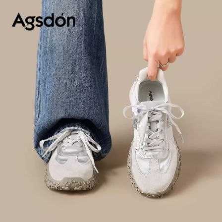 /奥古狮登阿甘鞋女2026新款春季厚底芭蕾德训鞋巨好看休闲运动鞋Q
