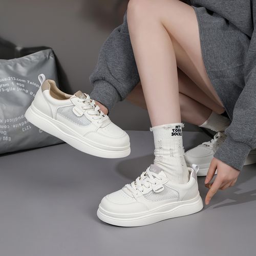 大码女鞋40一43时尚透气单网运动休闲鞋2026春夏季新款大号小白鞋主图