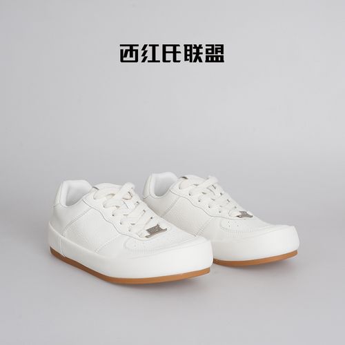 【西红氏联盟】26年新款休闲板鞋厚底小白鞋S1063367-1跟高3cm主图