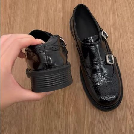 羊皮版~内增高6cm雕花布洛克鞋复古小皮鞋女英伦风单鞋乐福鞋