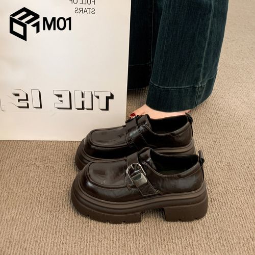 M01英伦厚底增高小皮鞋女法式气质深口单鞋新款春季乐福玛丽珍鞋主图