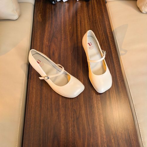 跟高5cm百搭圆头单鞋粗跟一字带玛丽珍高跟鞋女买1赠3主图