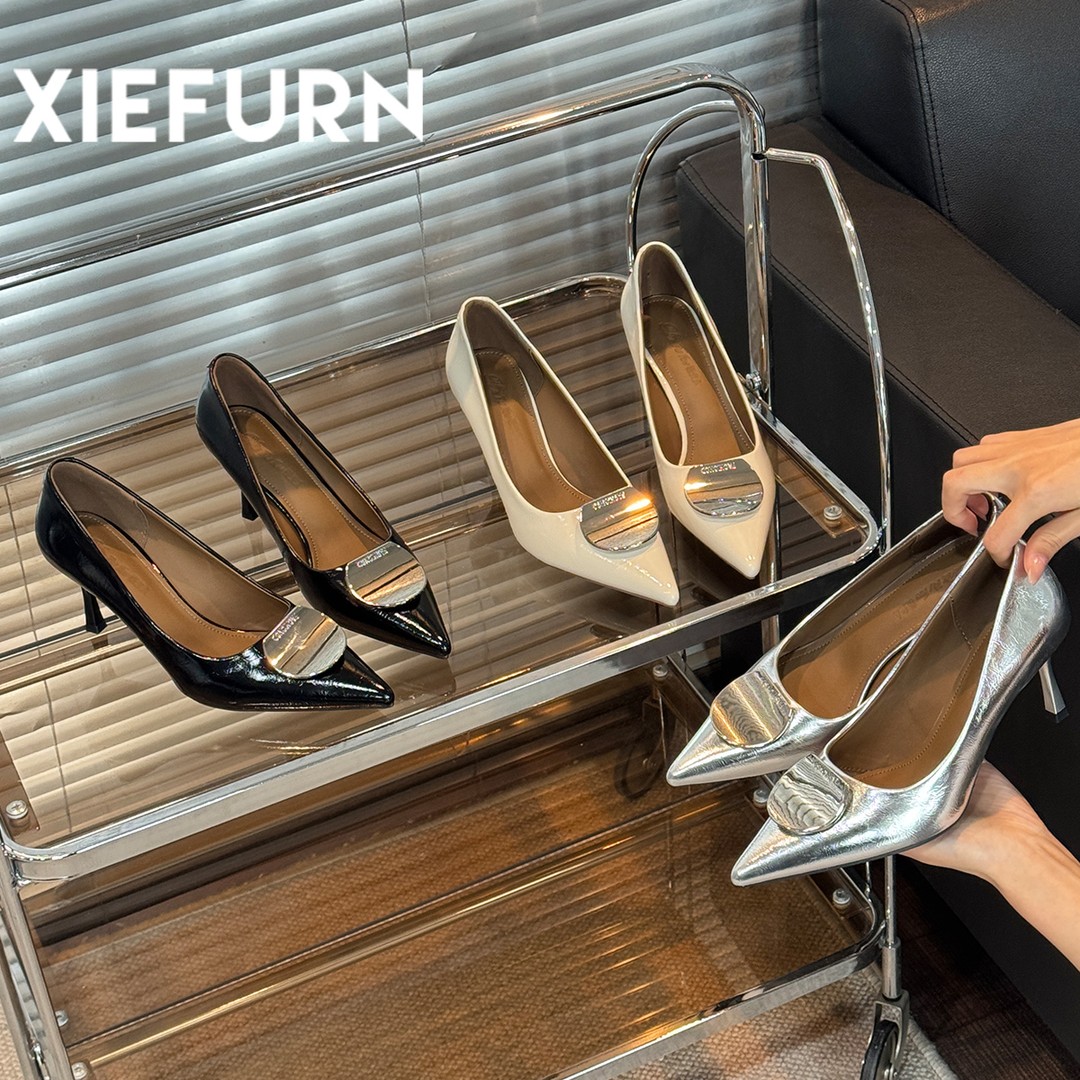 XIEFURN/鞋夫人法式尖头细跟设计感浅口高跟鞋女2026新款小众单鞋主图