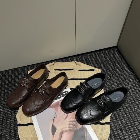 【张领领推荐】TS小皮鞋女新款春季法式粗跟英伦风单鞋女MTB67015-X