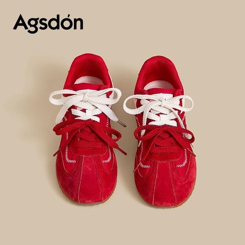 奥古狮登红色德训鞋女2026新款春季超火芭蕾阿甘鞋休闲运动鞋H主图