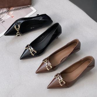 2025年秋季新款3cm细跟猫跟时尚单鞋女尖头百搭气质女鞋 6578